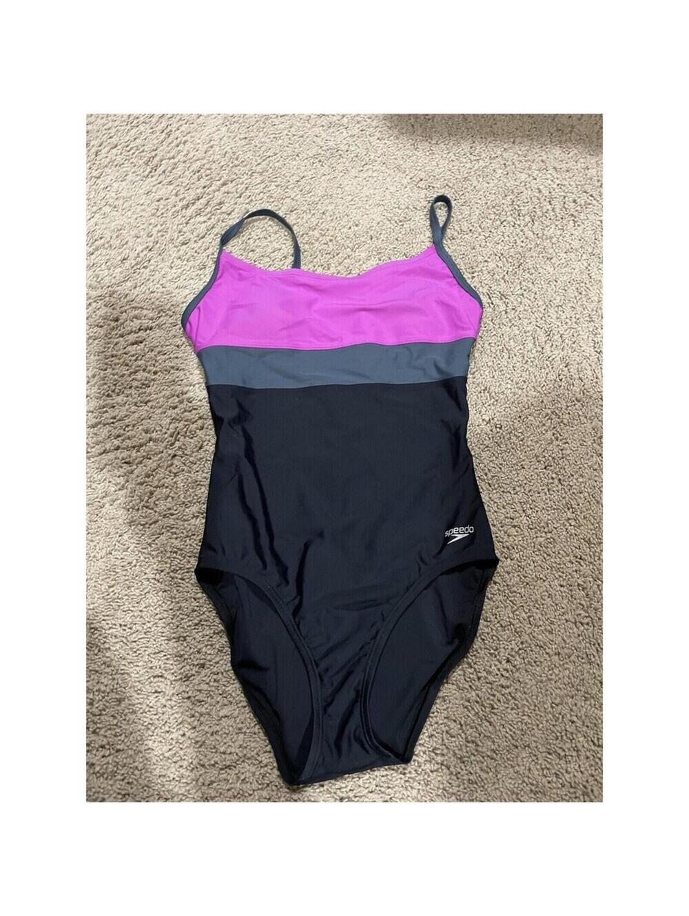 Women’s Speedo Swimsuit Size 6 Black One Piece, Pink